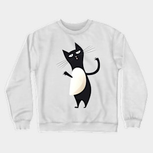 Funny Dancing Black Cat Crewneck Sweatshirt